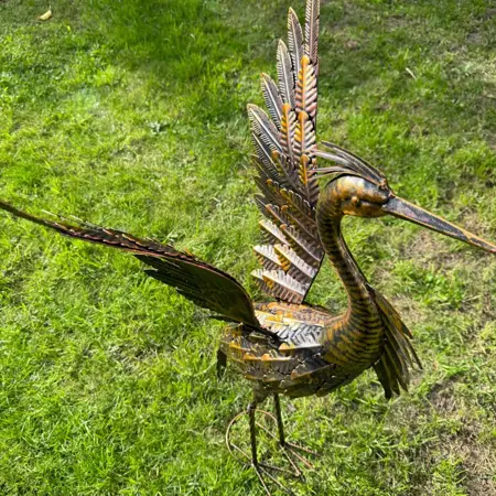 Bronze metal Heron