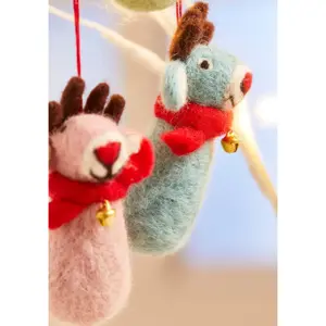 Felt Reindeer with Scarf & Bell - image 2