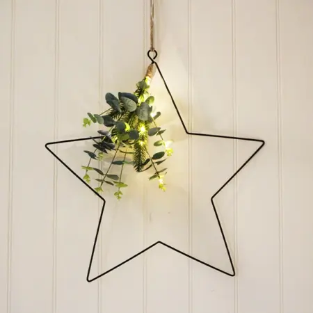 Hanging Eucalyptus LED Star