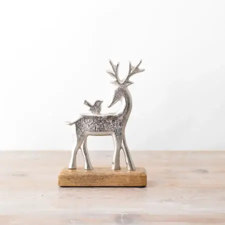 Rose Gold Reindeer with robin